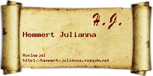 Hemmert Julianna névjegykártya